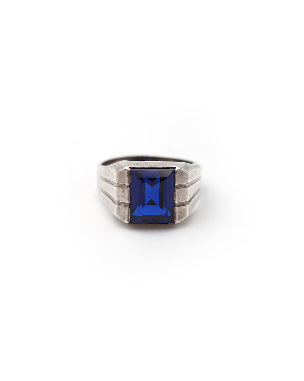 bague tank homme saphir