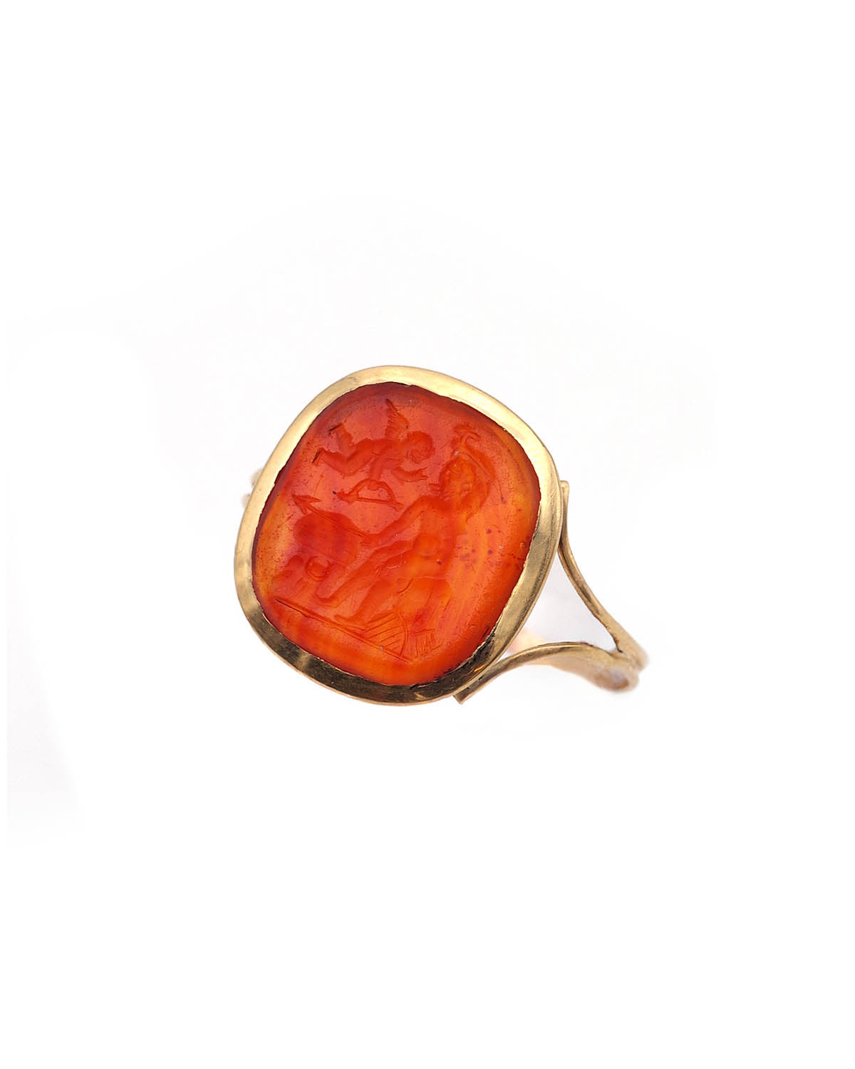 Antique intaglio vulcan men ring