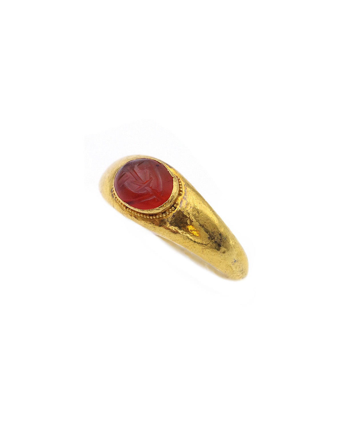 Bague romaine croix intaille en or