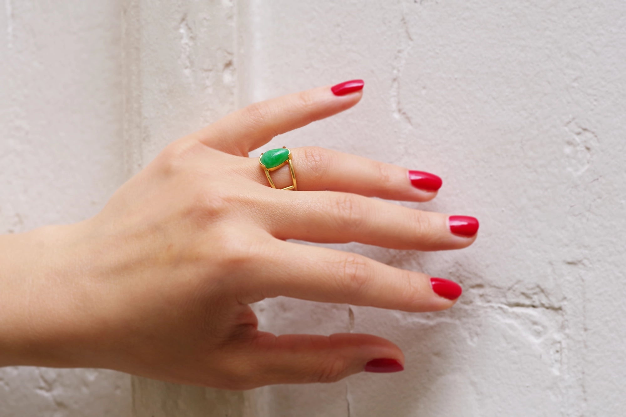 bague jade vintage en or