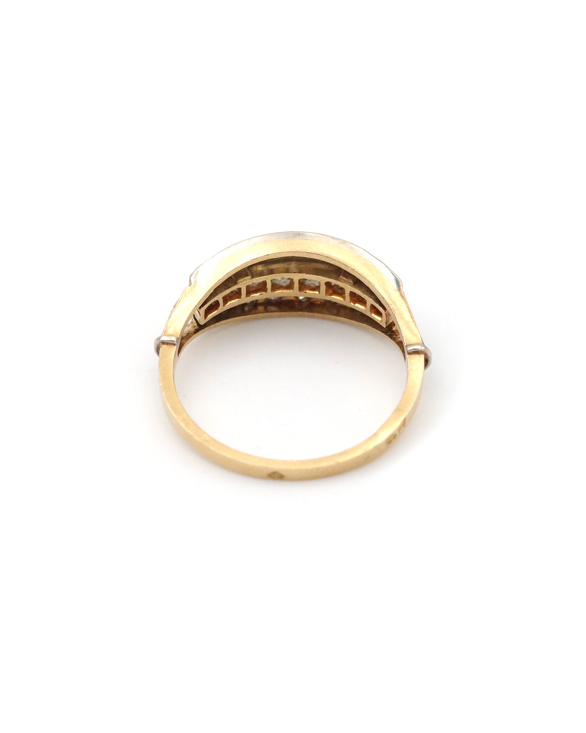 Bague jarretière Art Deco saphirs