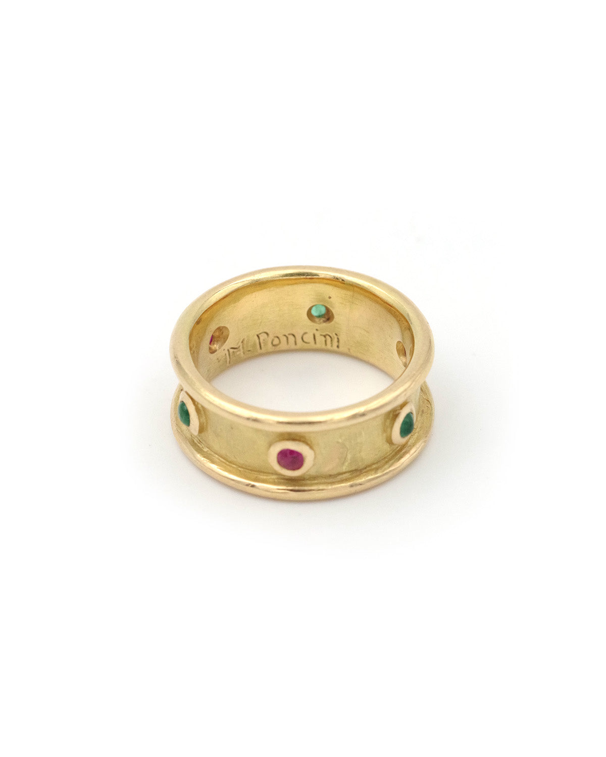 Bague rubis émeraudes en or