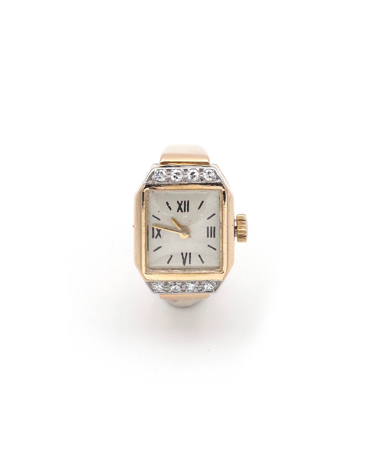 Bague diamants montre en or