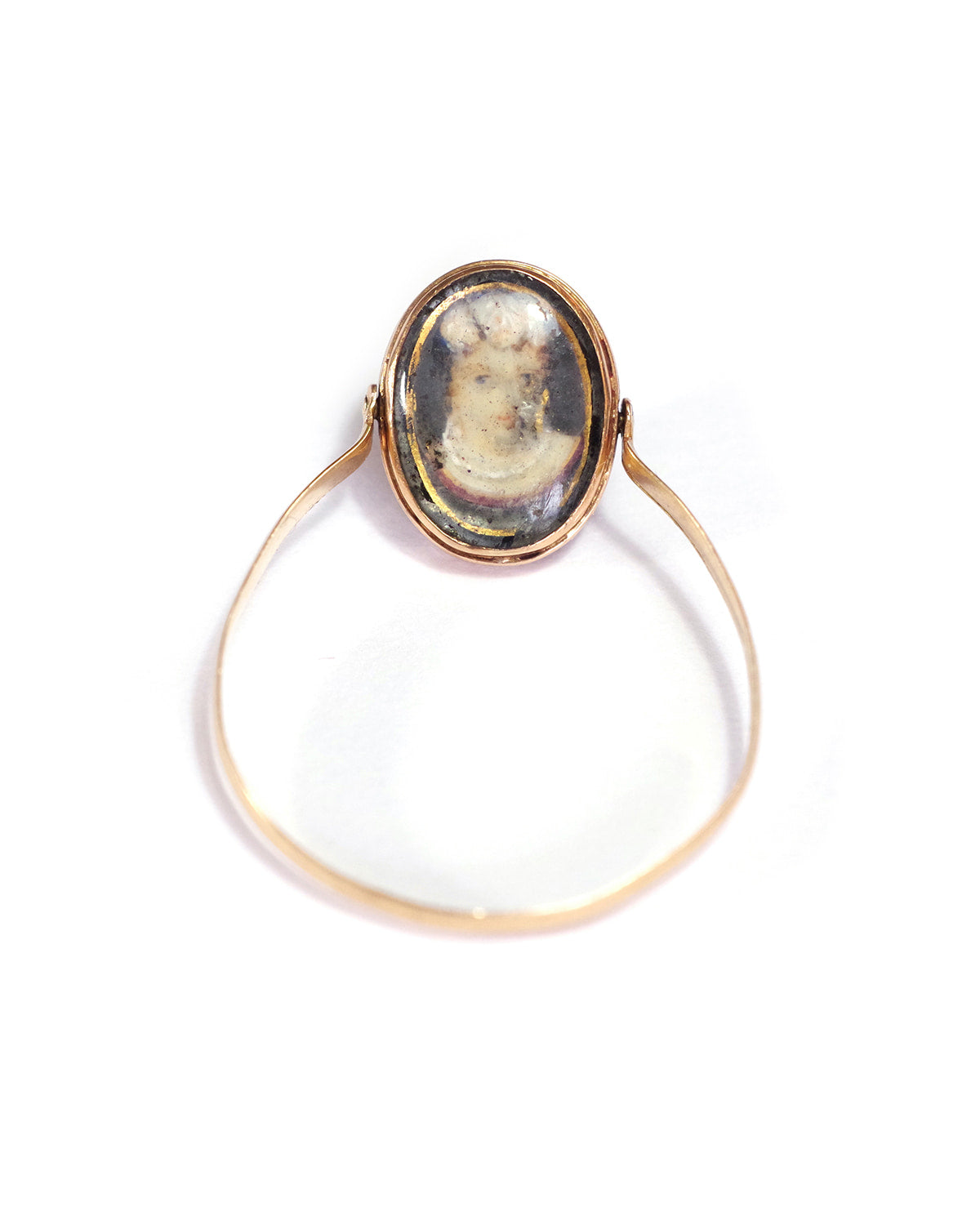 Pansy flower swivel ring