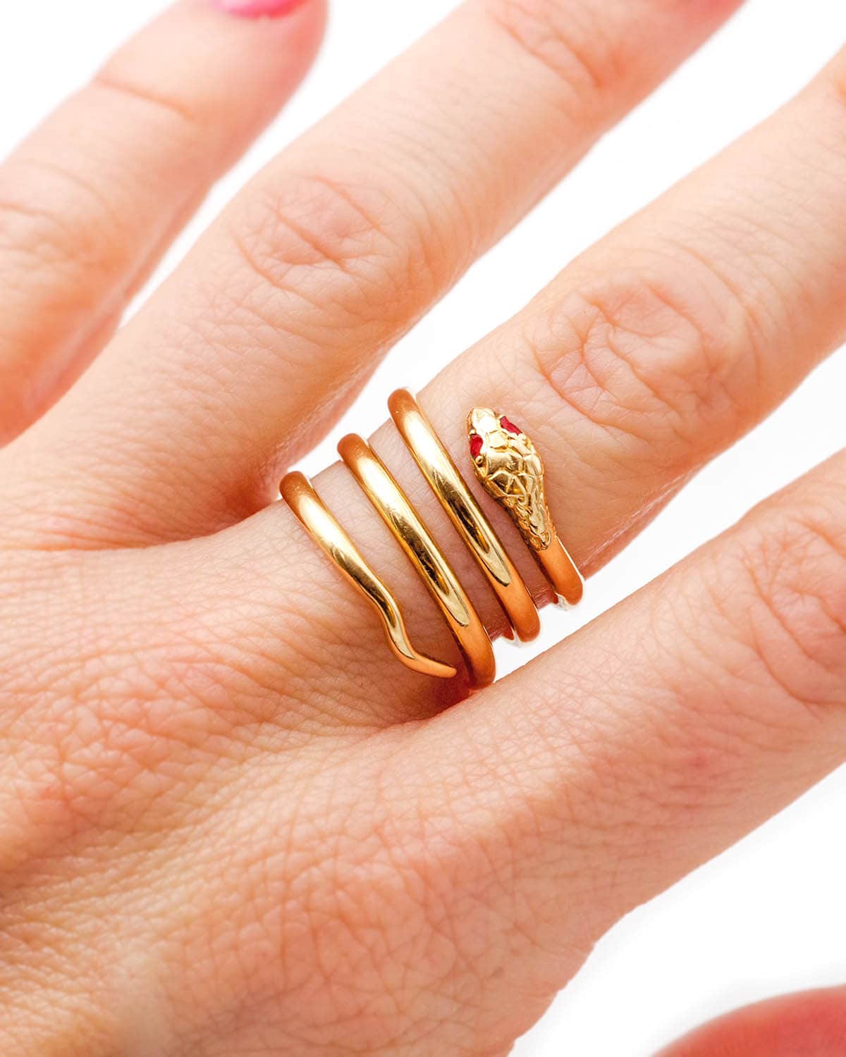 bague d'index serpent en or