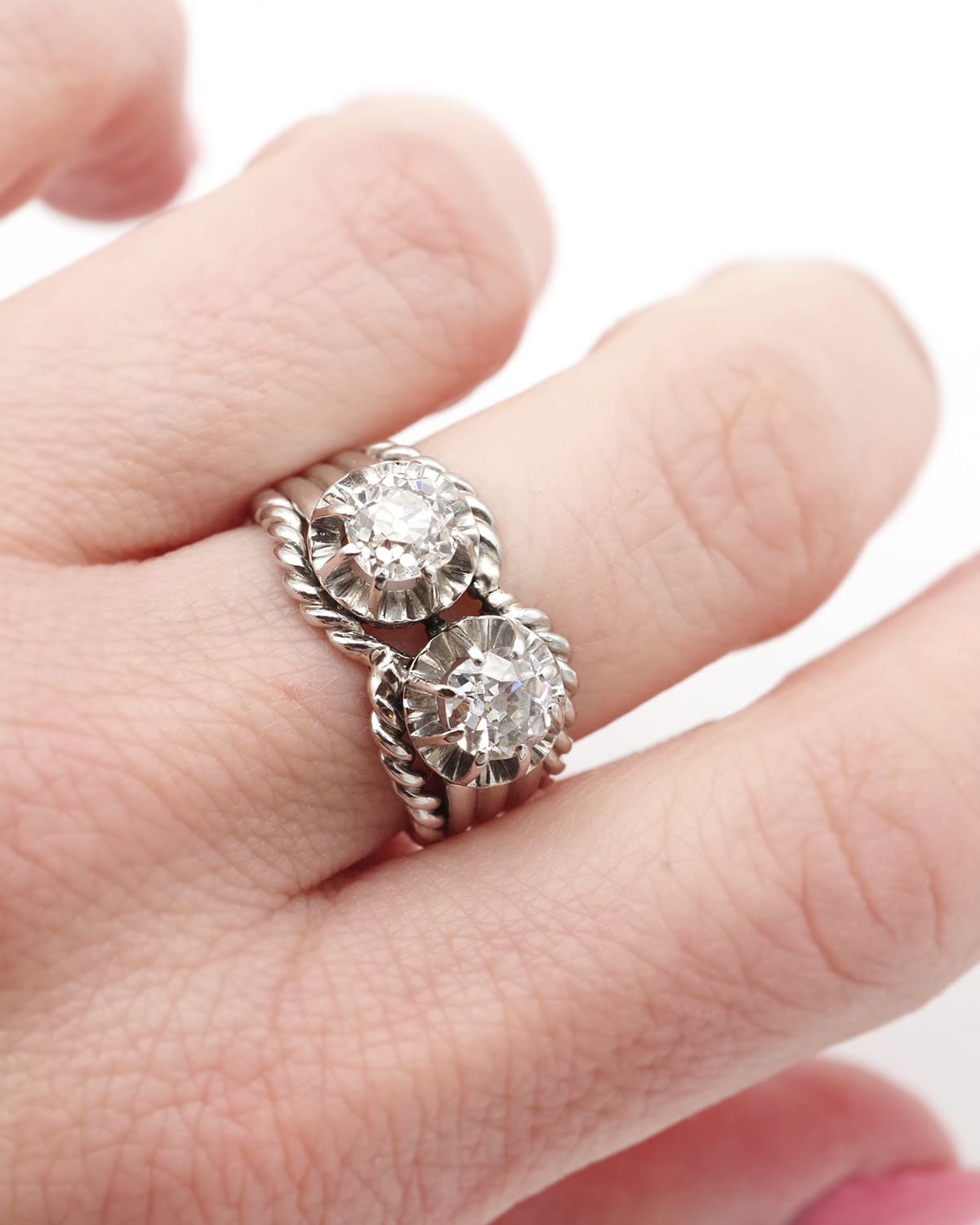 bague corde diamant platine