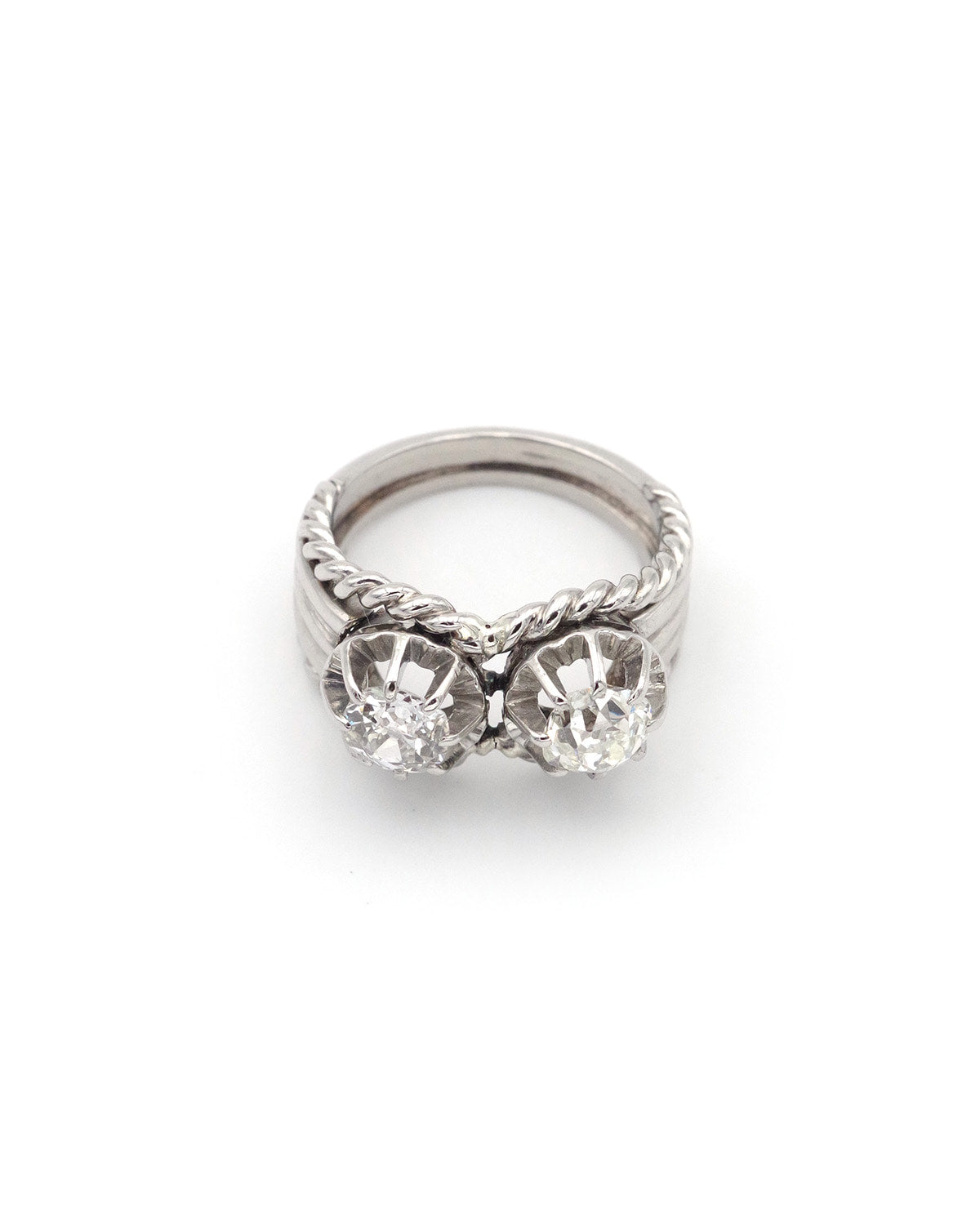 Diamond you and me ring