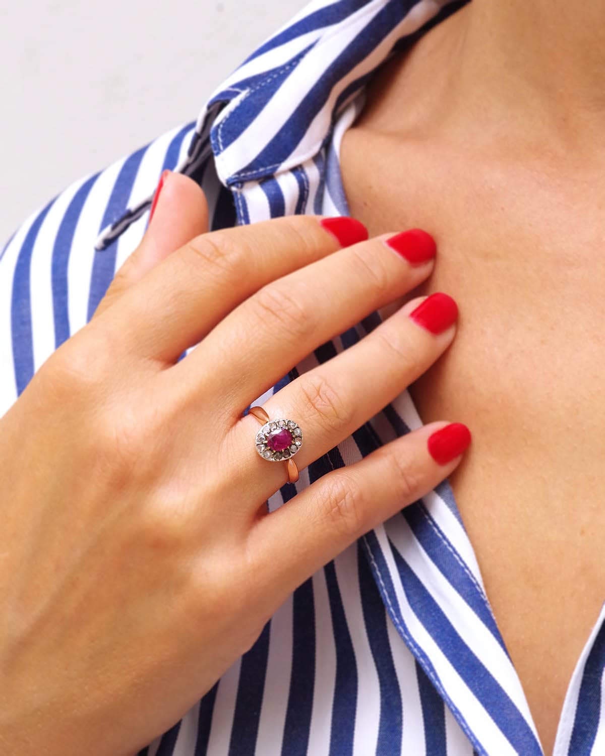 bague rubis diamant