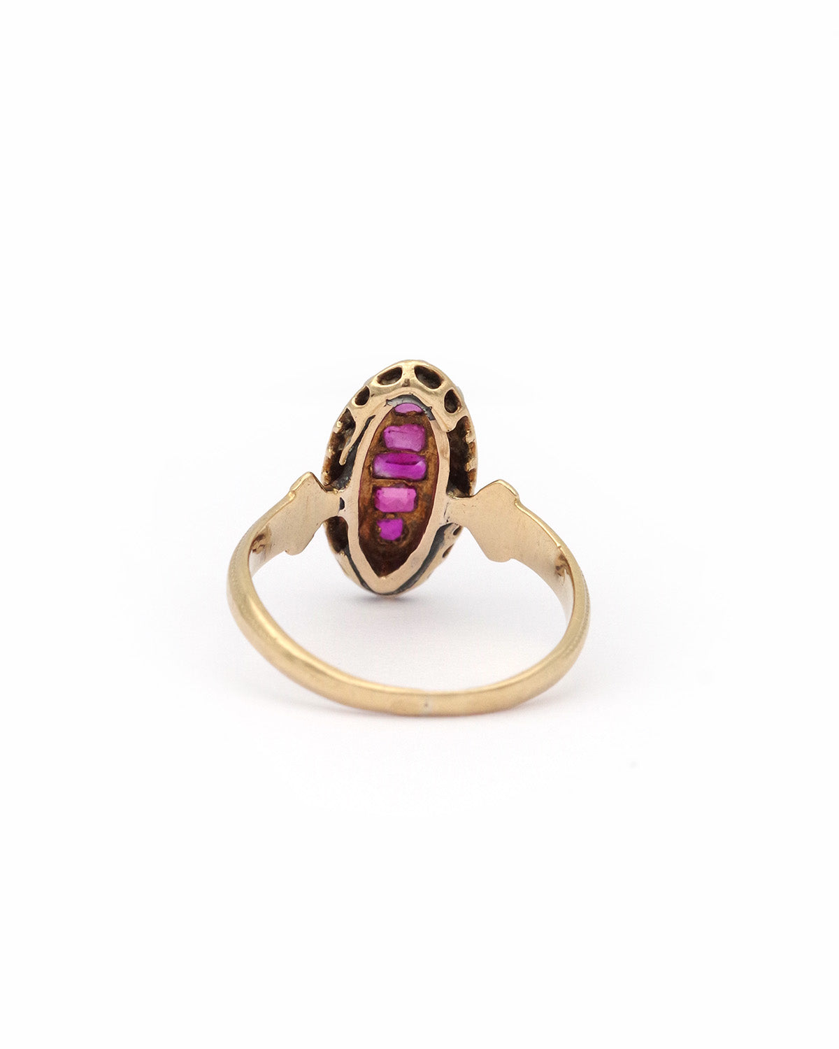 Antique ruby pearl ring