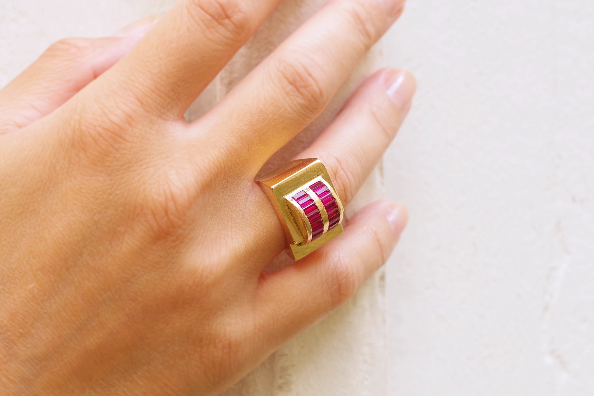 Tank ruby ring