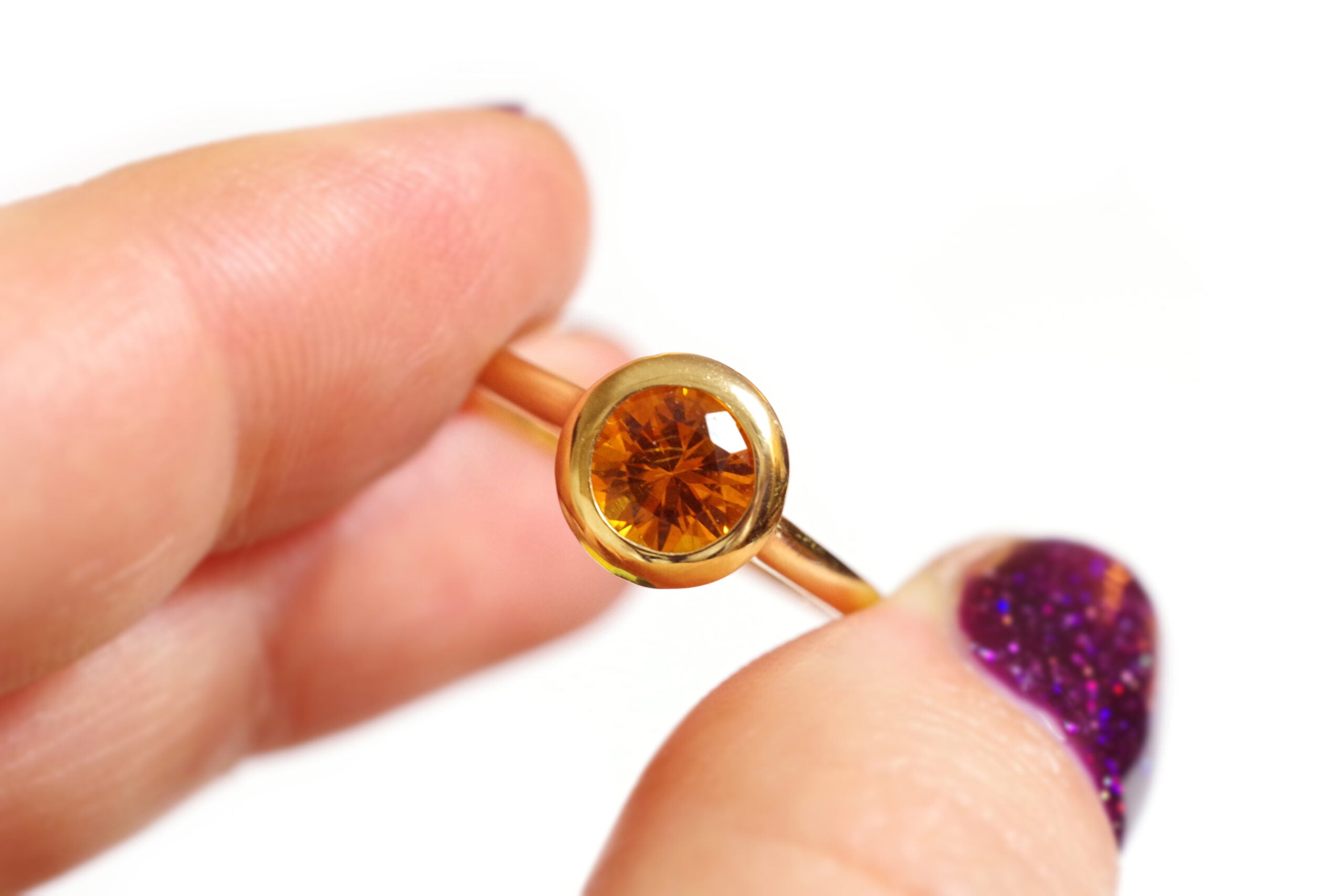 bague vintage en or saphir jaune