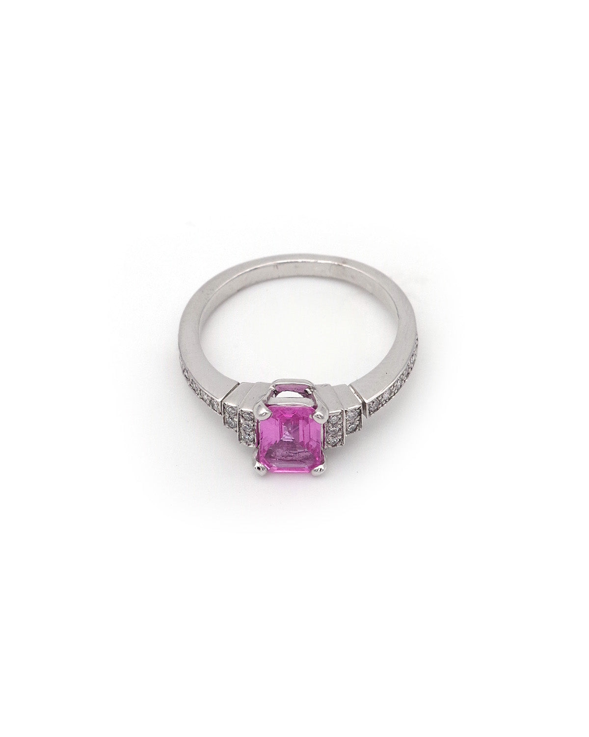 bague diamant saphir rose