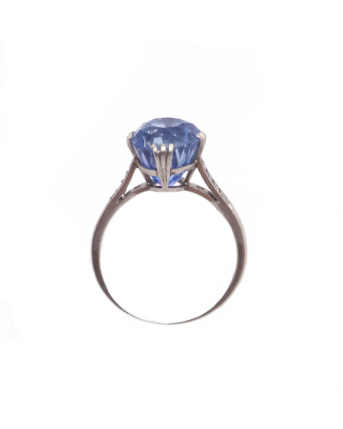 Bague art deco solitaire en platine