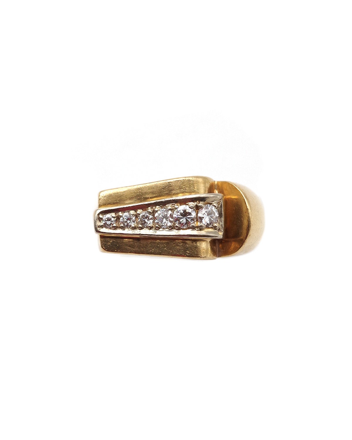 Retro tank diamond ring