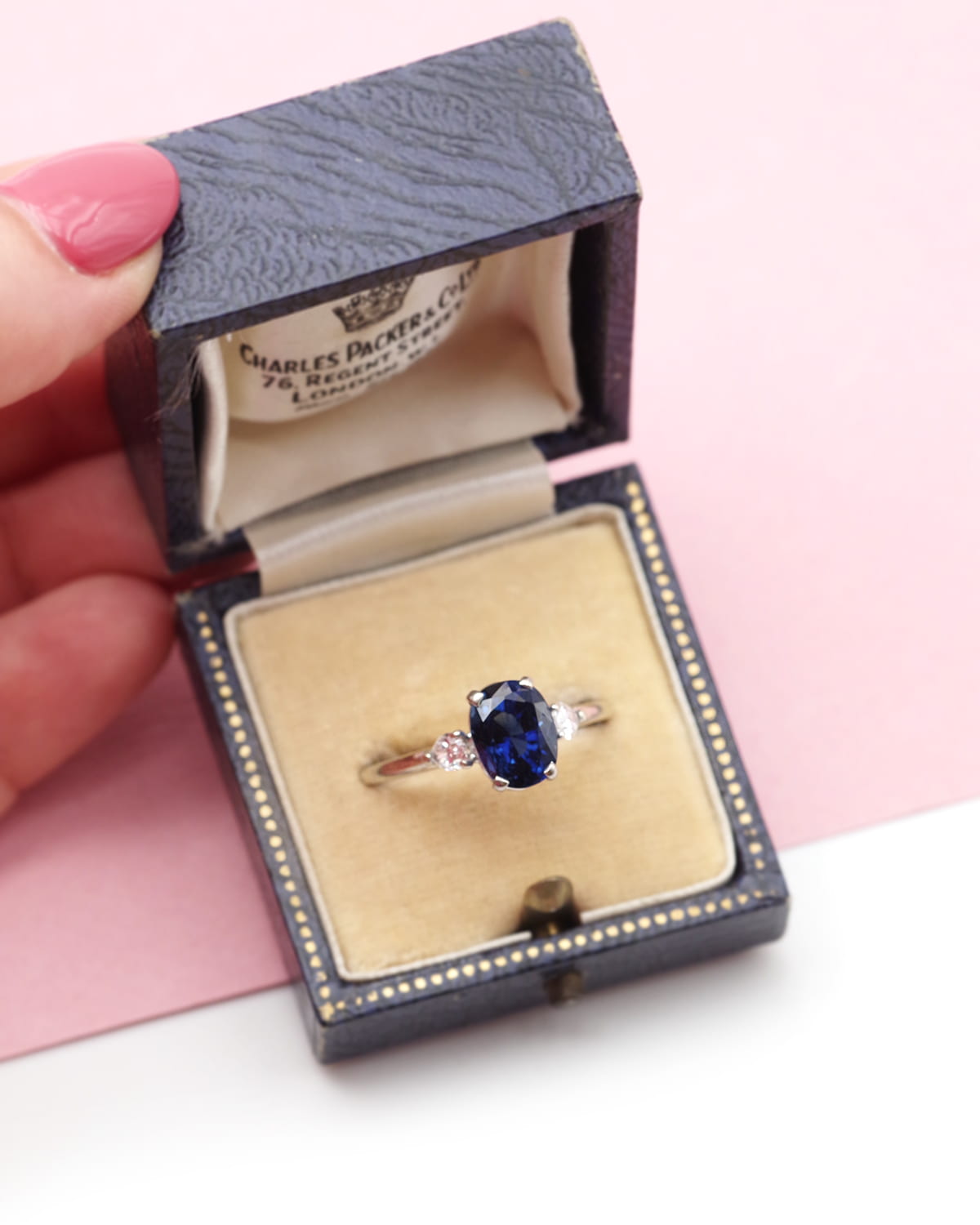 certified sapphire diamond ring