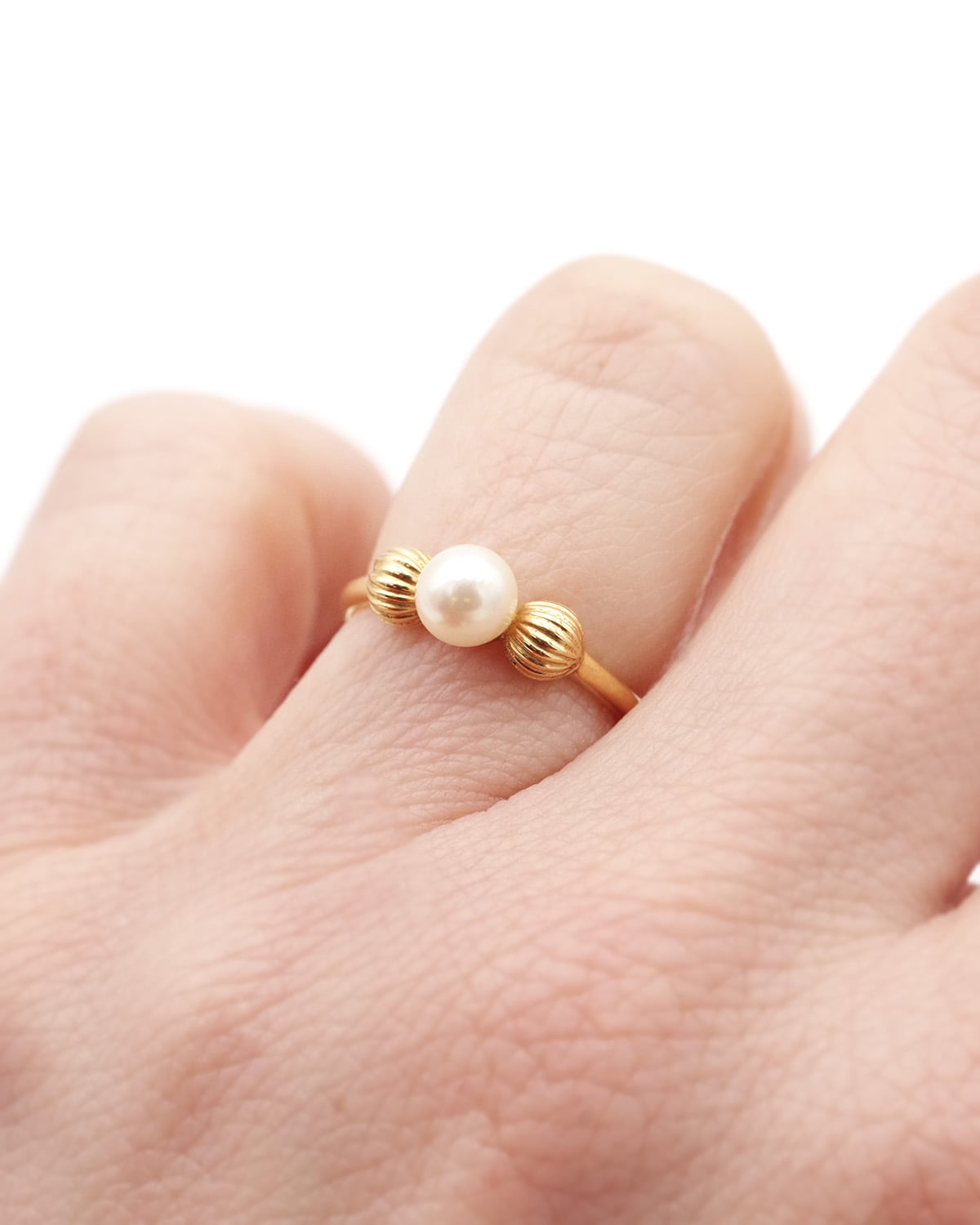 bague perle solitaire en or