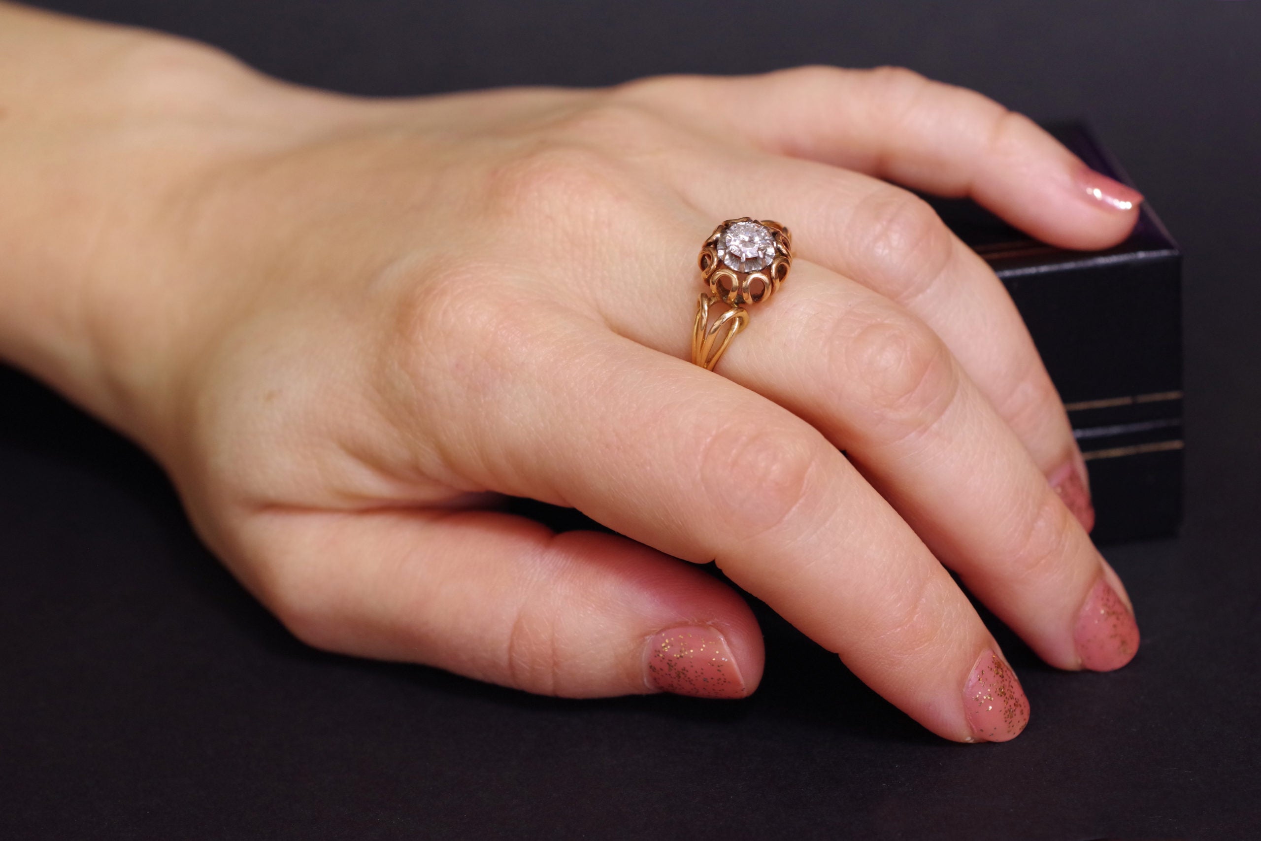 bague fils d'or diamant vintage