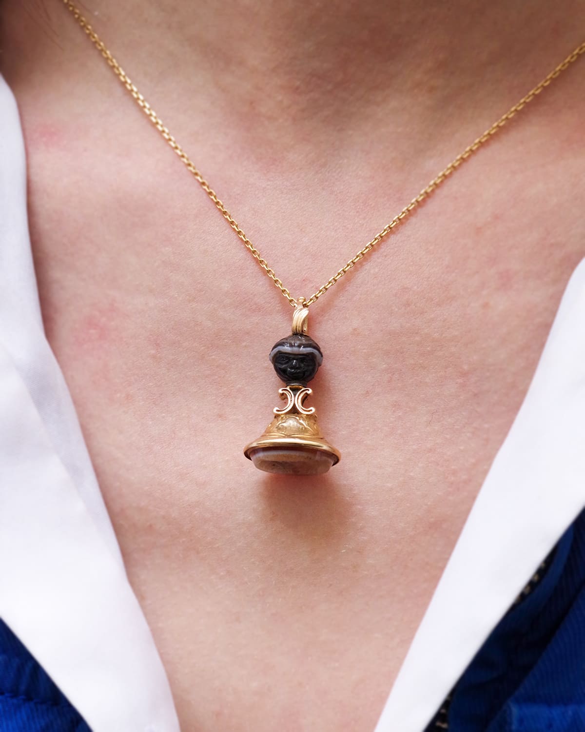 Georgian blackamoor seal pendant in gold