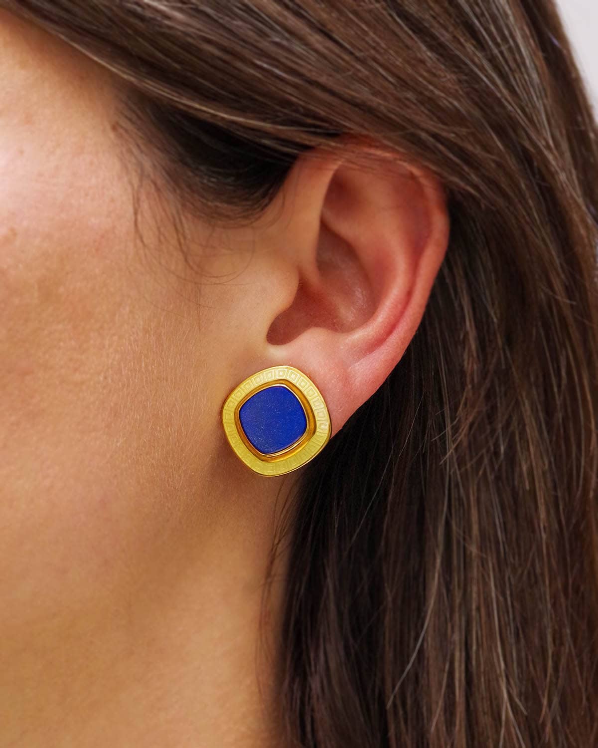 boucles d'oreille lapis lazuli en or