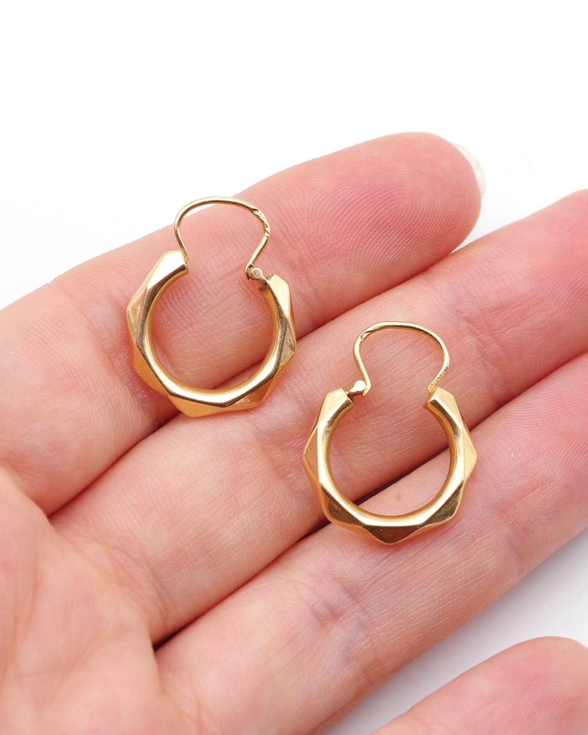 antique faceted hoop earrings