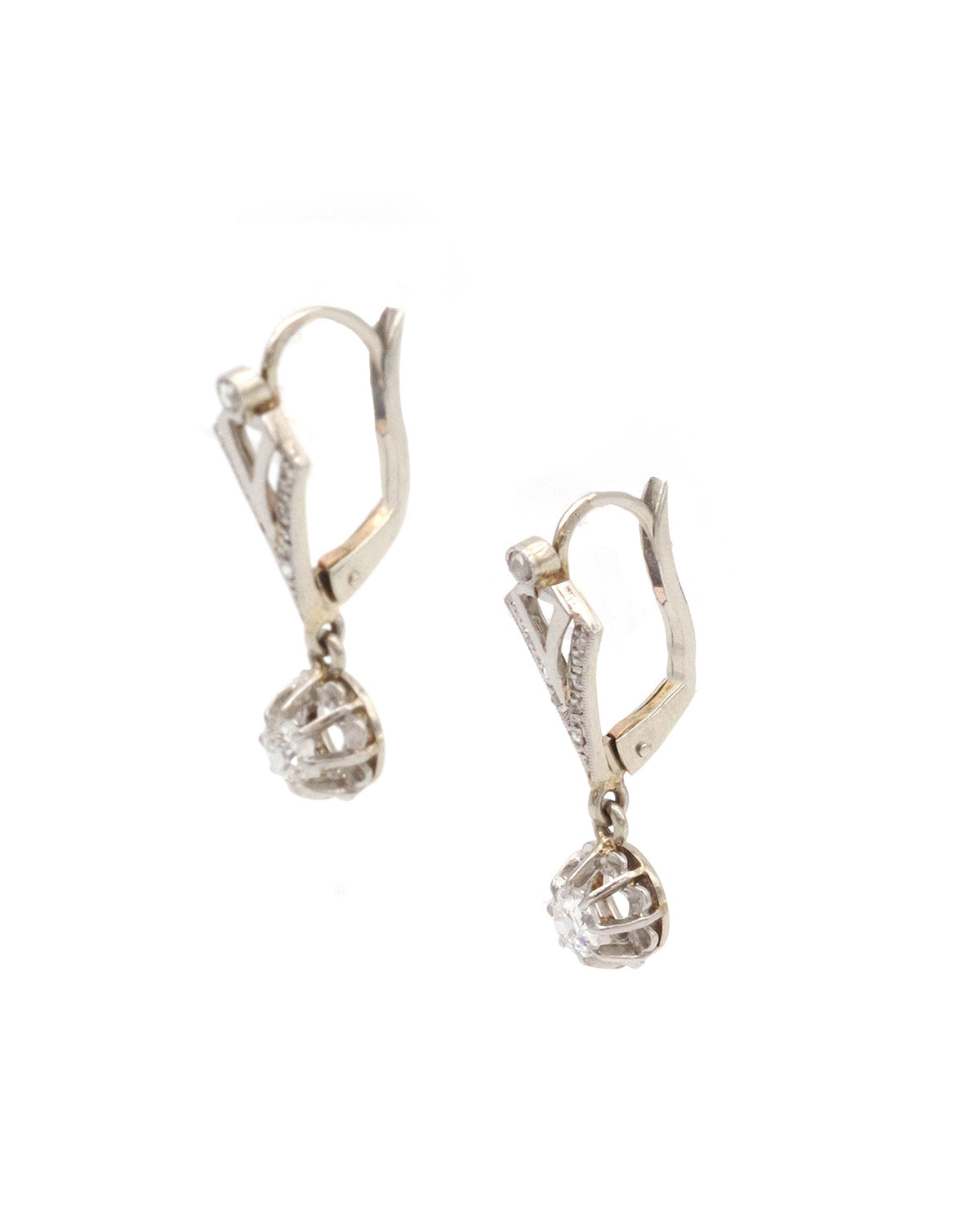 Art deco platinum earrings