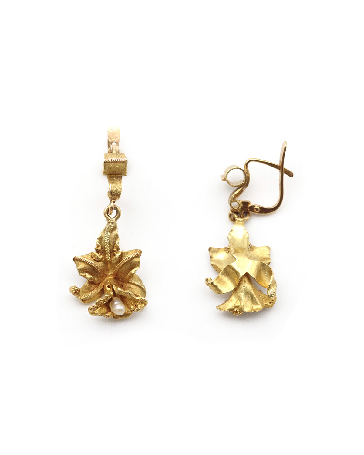 Boucles orchidée perles