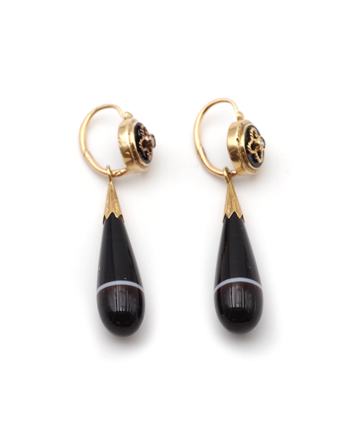 Antique mourning black earrings