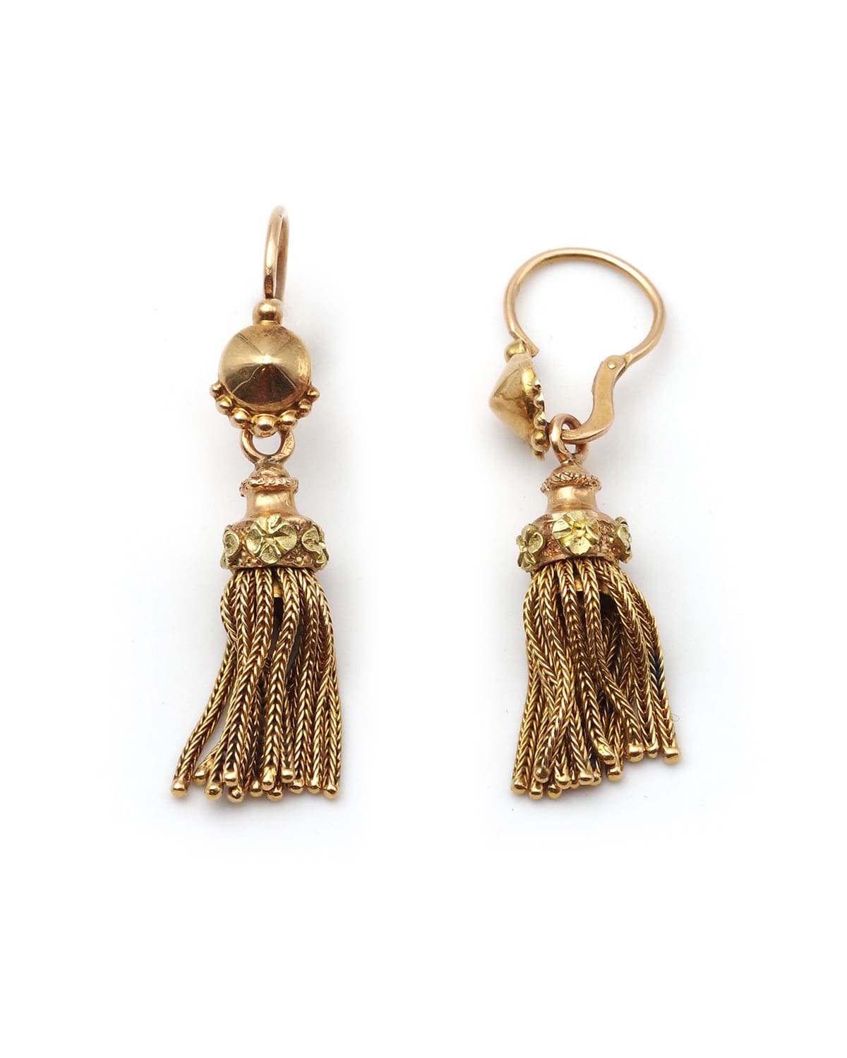 Victorian tassel earrings in gold