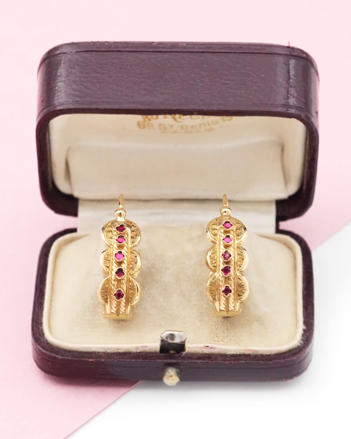 Antique long earrings in gold