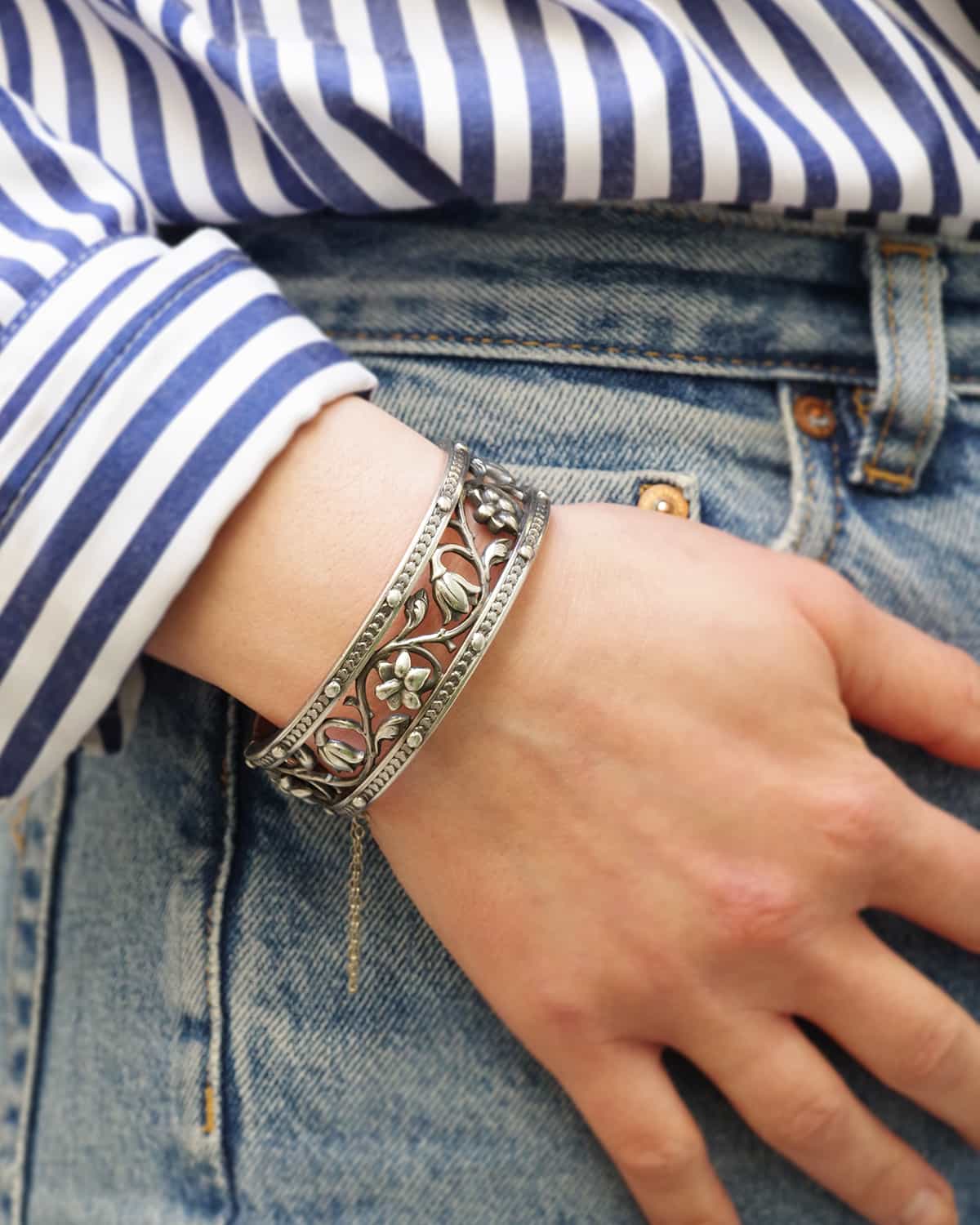 Cuff silver bracelet, signed Froment Meurice