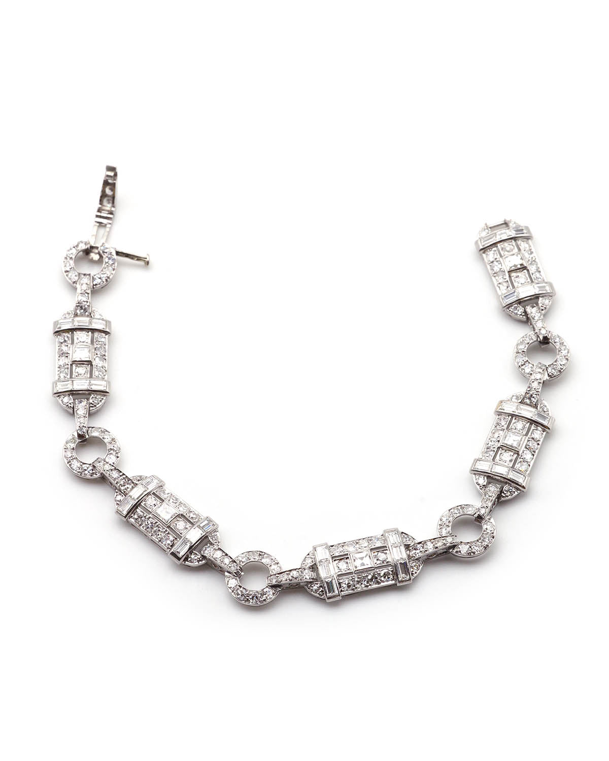 Bracelet art deco en platine