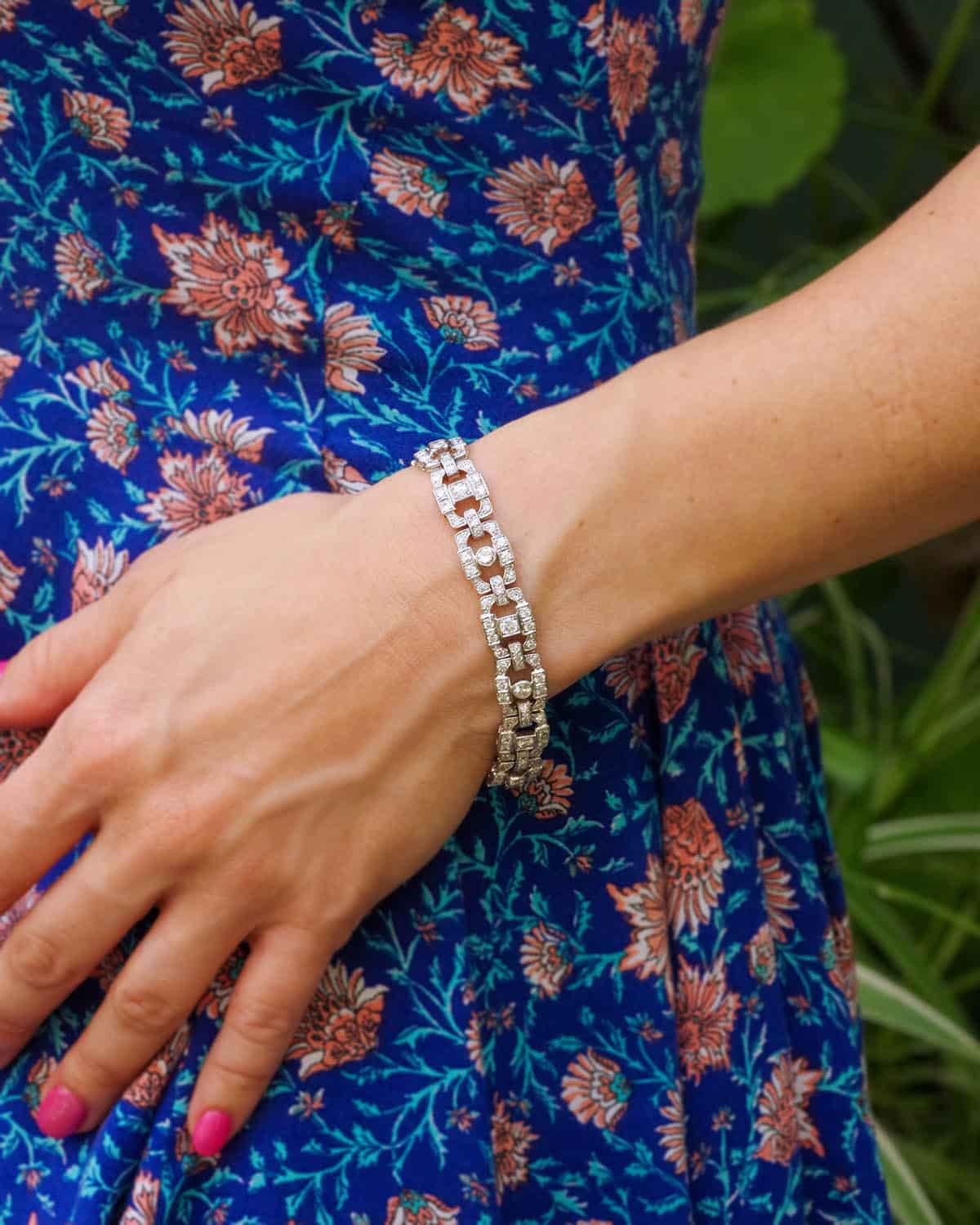 bracelet diamant style art deco