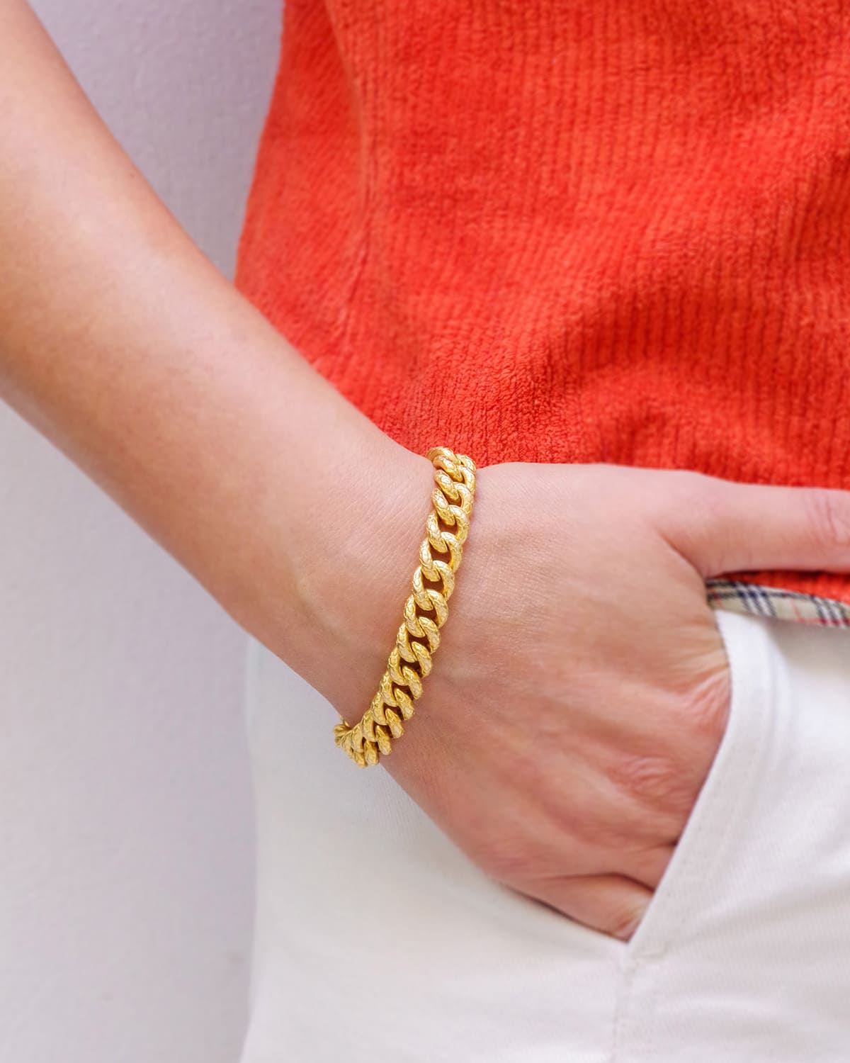 bracelet en or maille gourmette