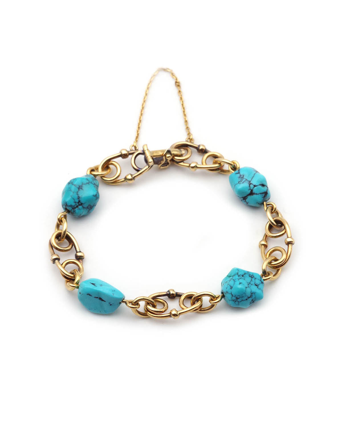 Vintage turquoise gold bracelet
