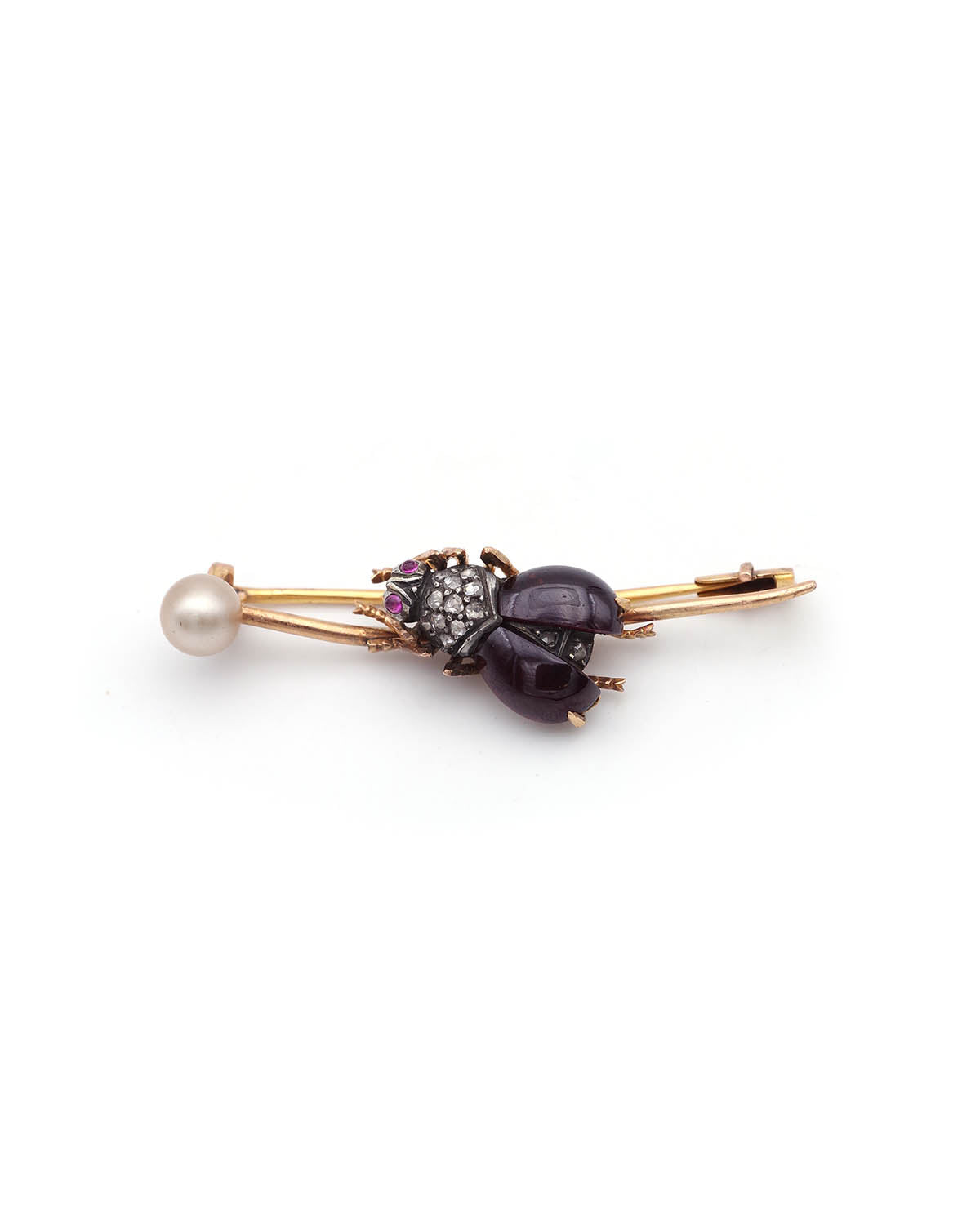 broche scarabée insecte en or