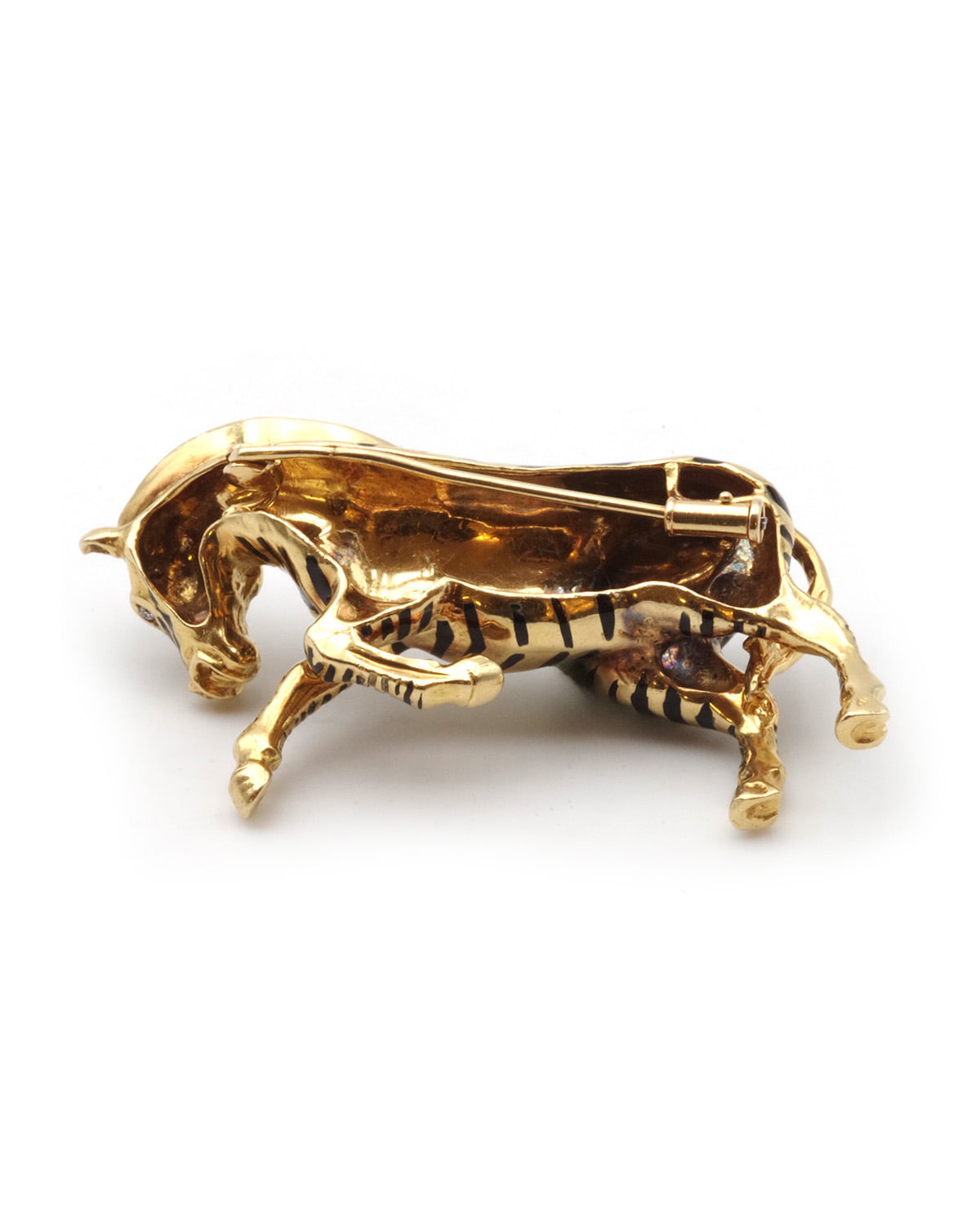 Broche retro zebre émaillé