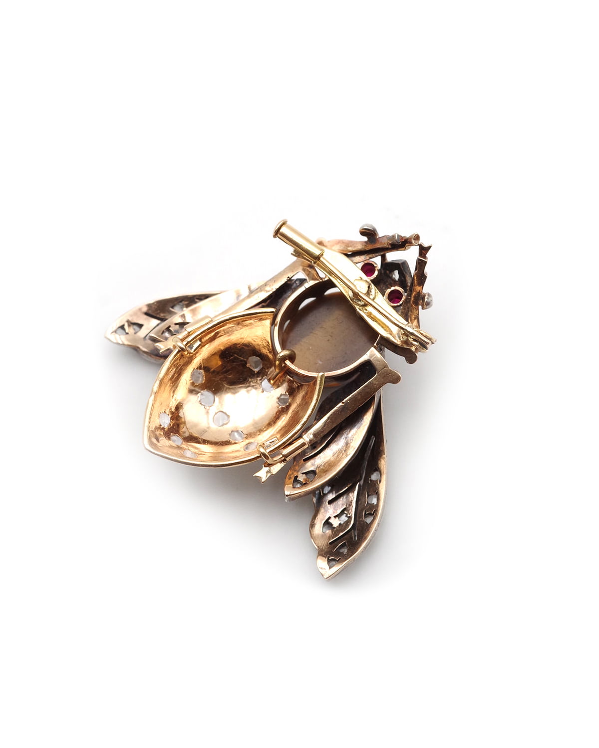 Broche abeille oeil de tigre