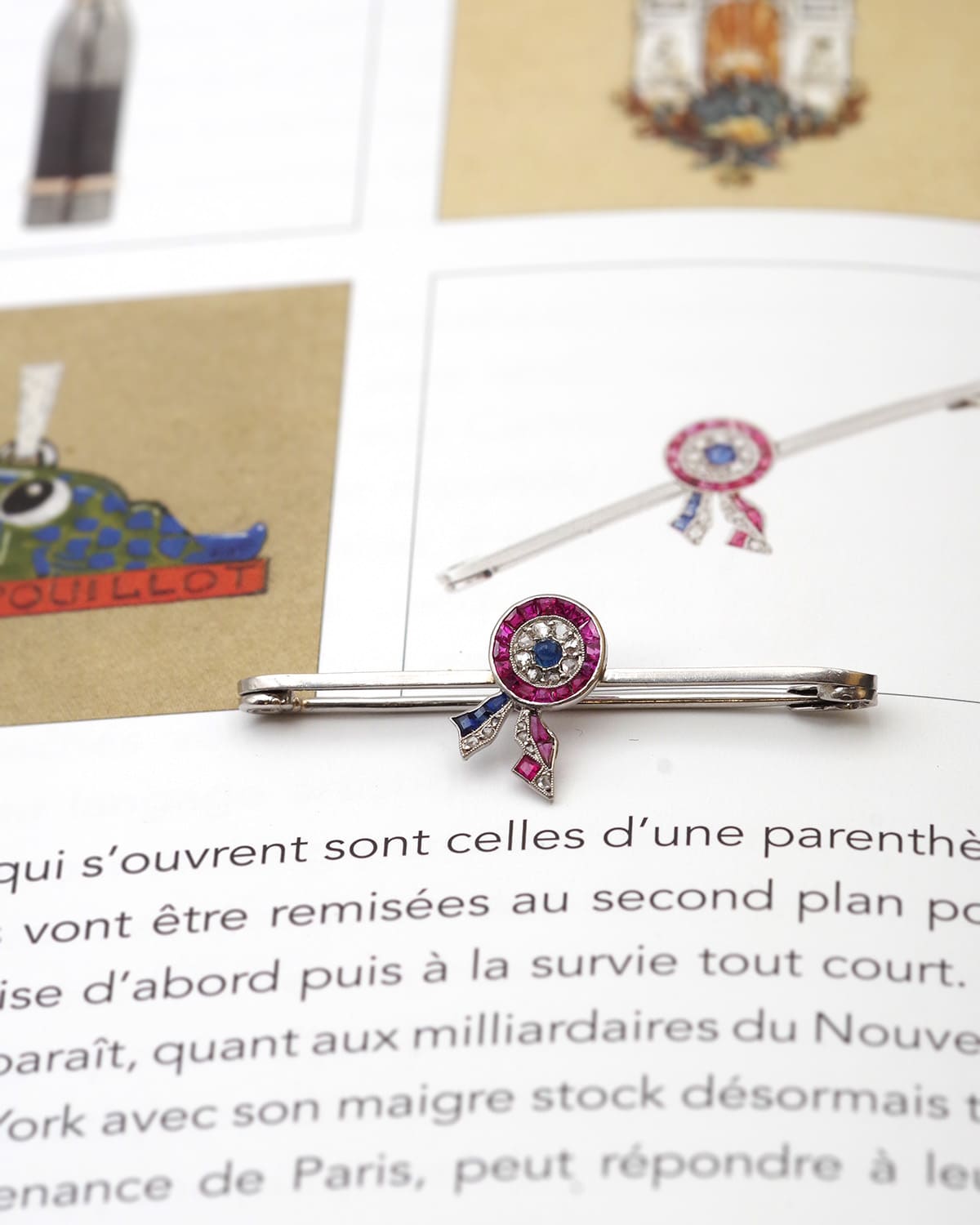 broche cocarde cartier en platine