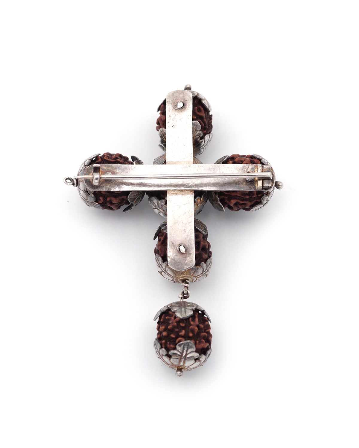 Broche ancienne croix en argent