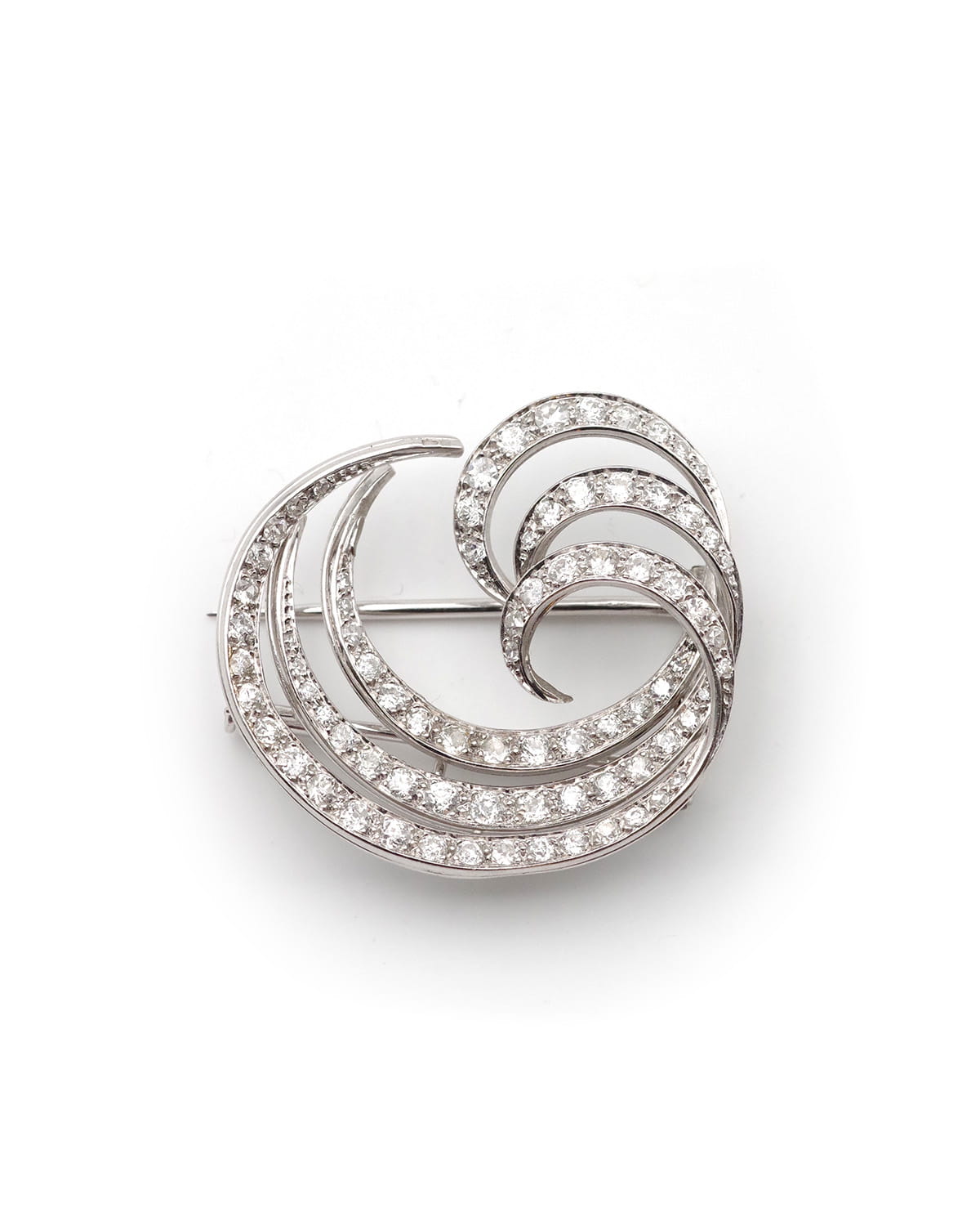 Art deco wave brooch in gold