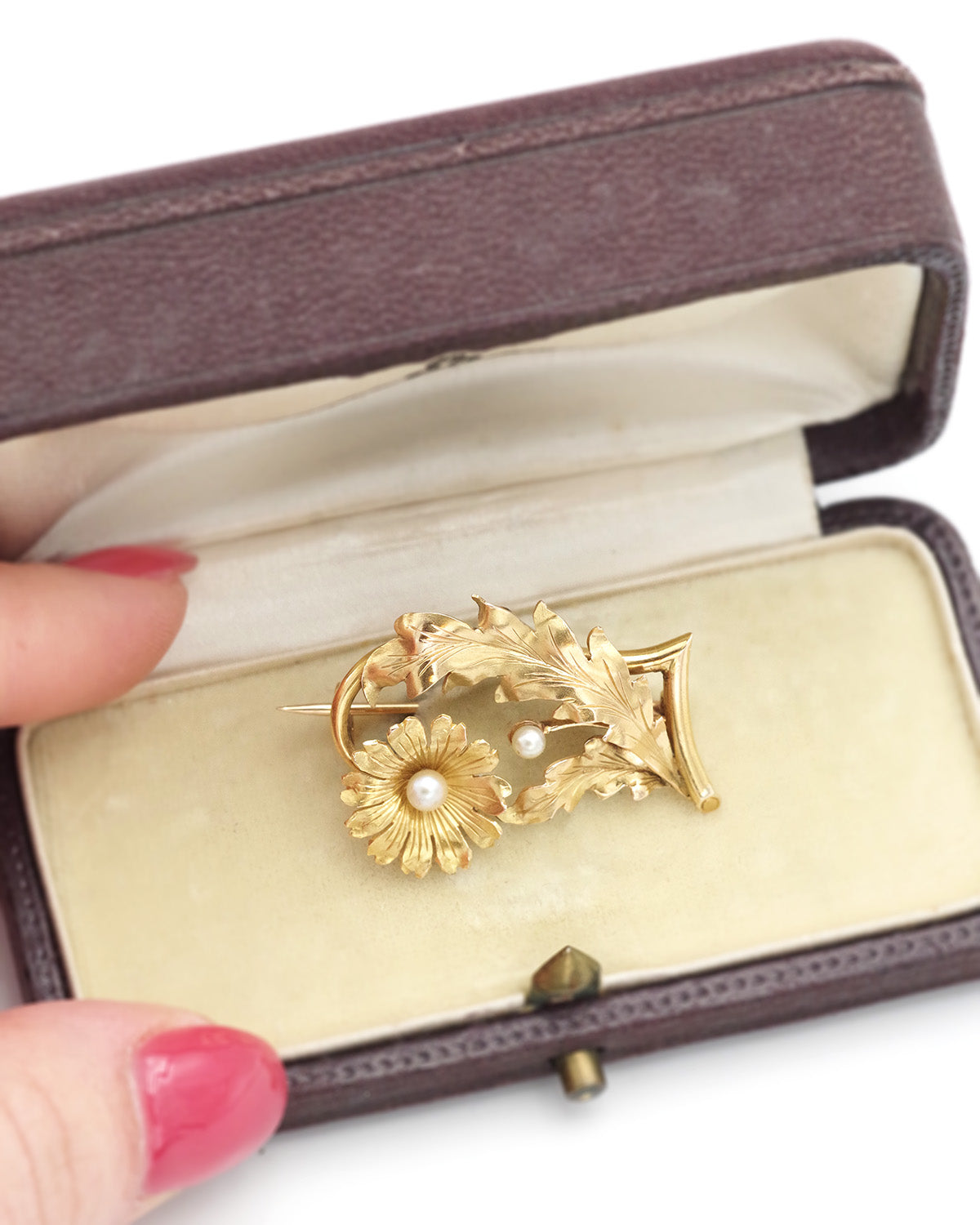 dandelion flower gold brooch