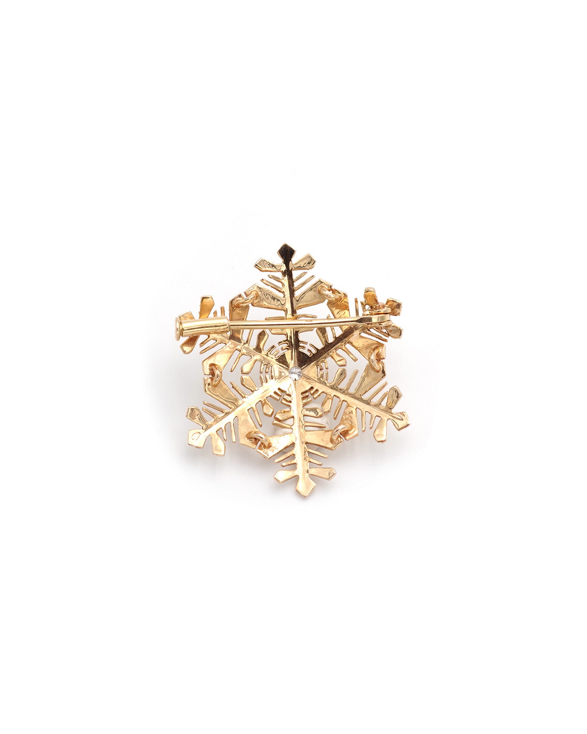 broche hiver flocon en or