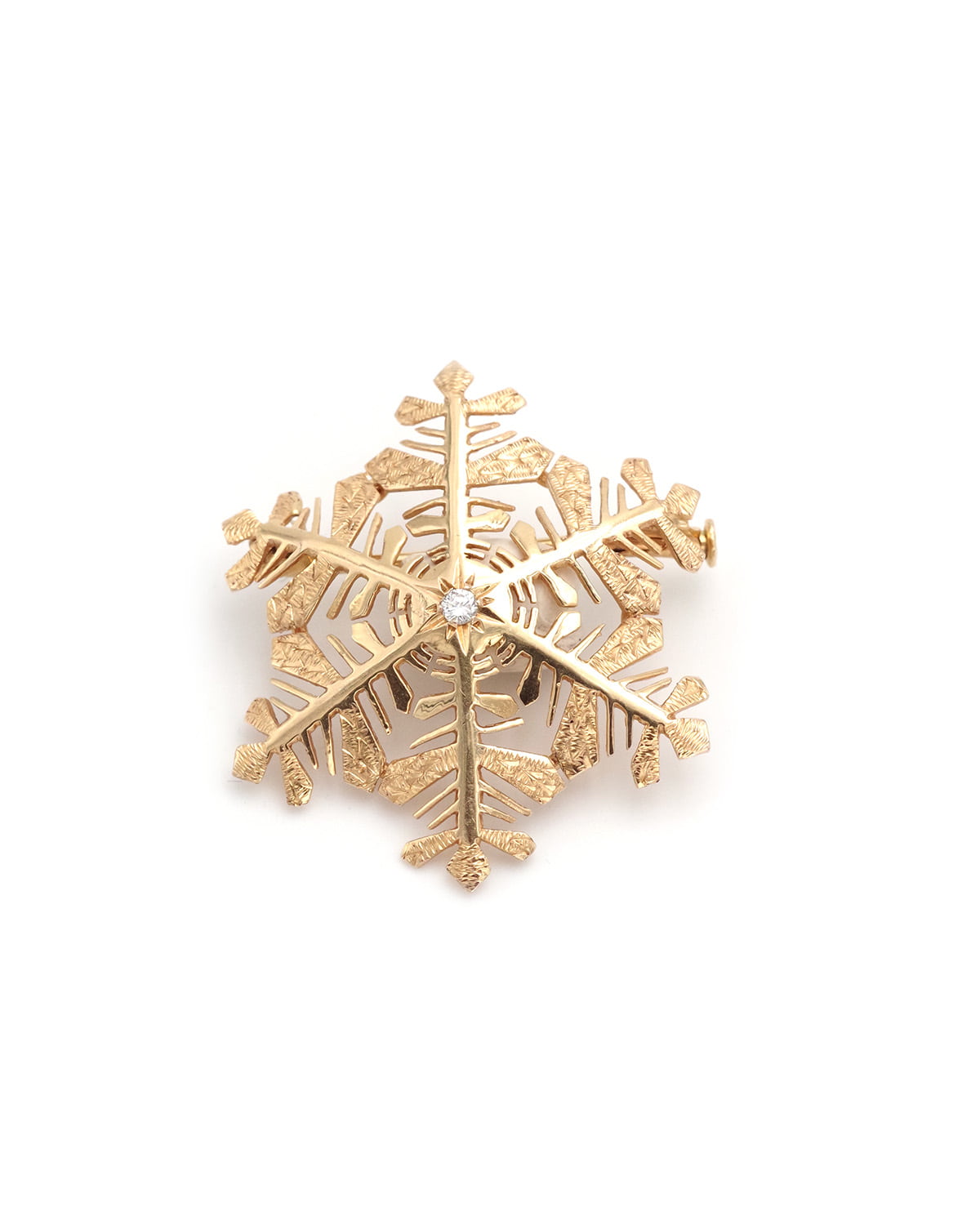 broche flocon neige en or