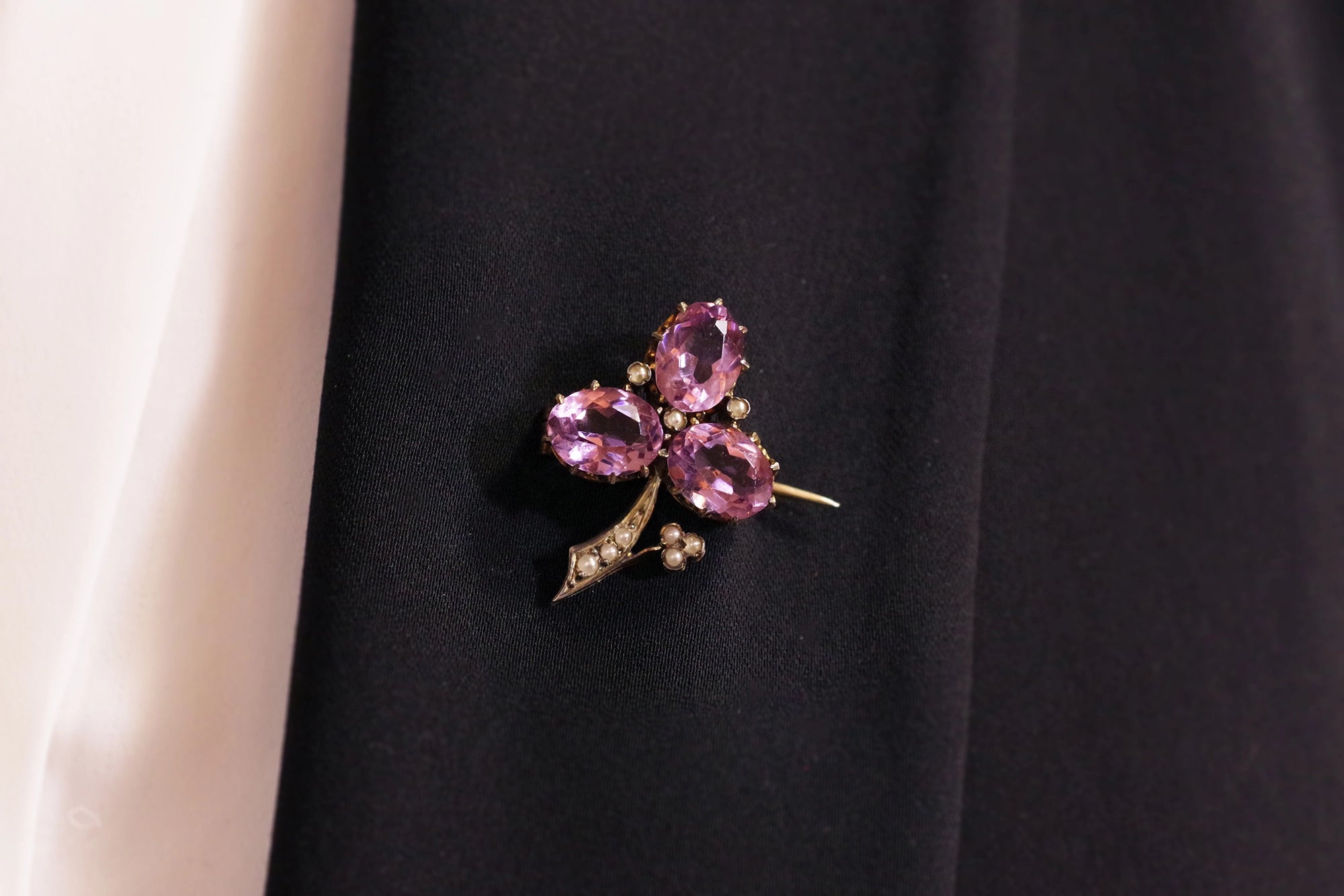 antique clover brooch