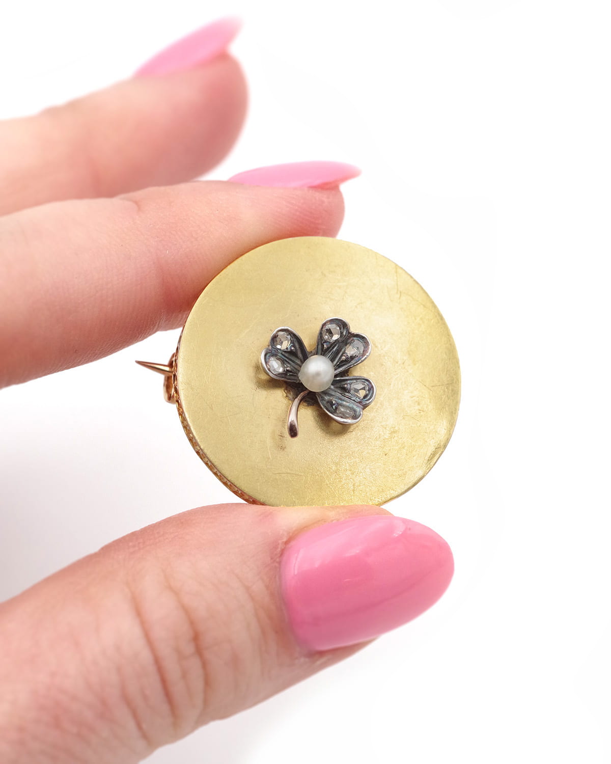 broche diamant et perle