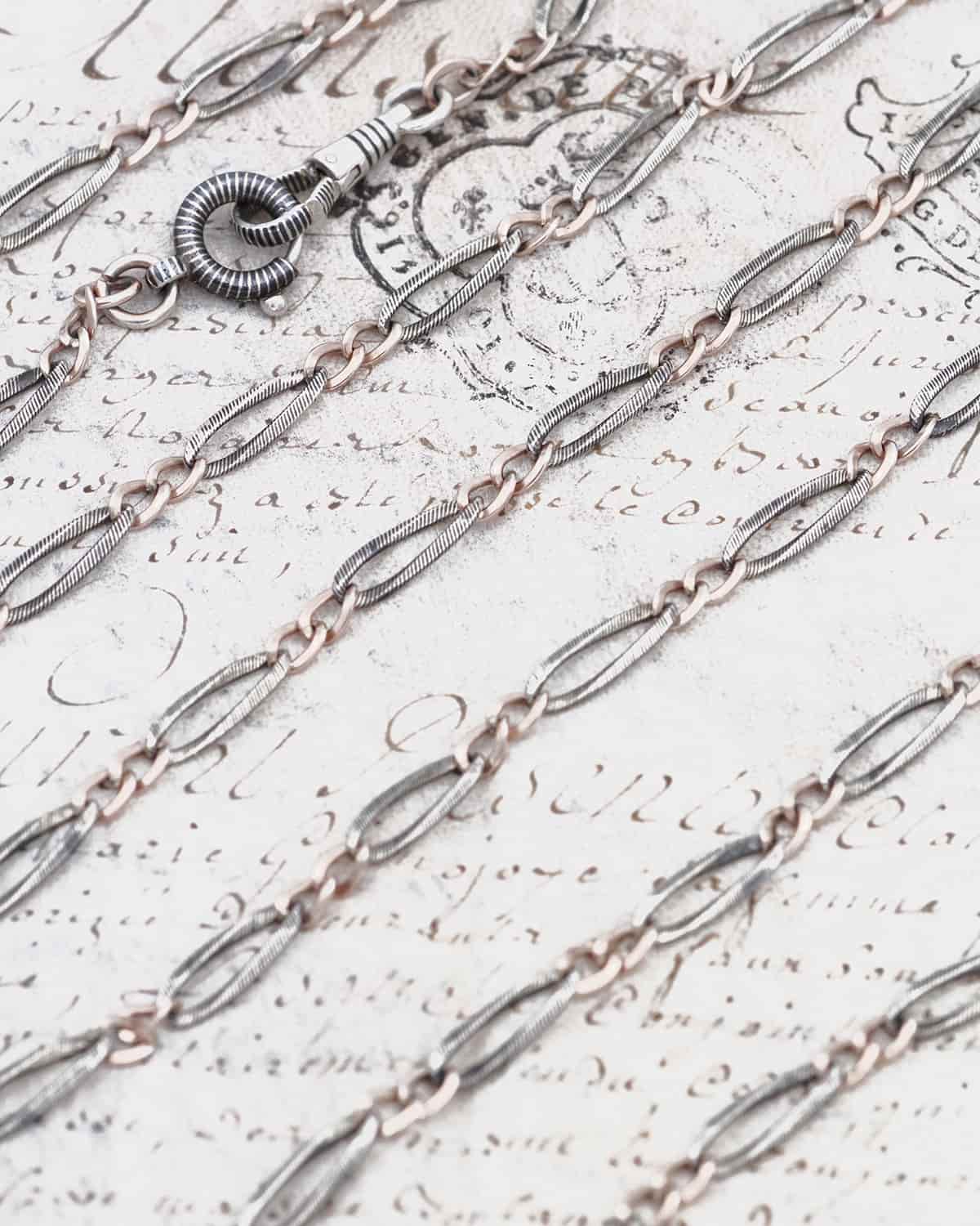 Antique watch chain in silver