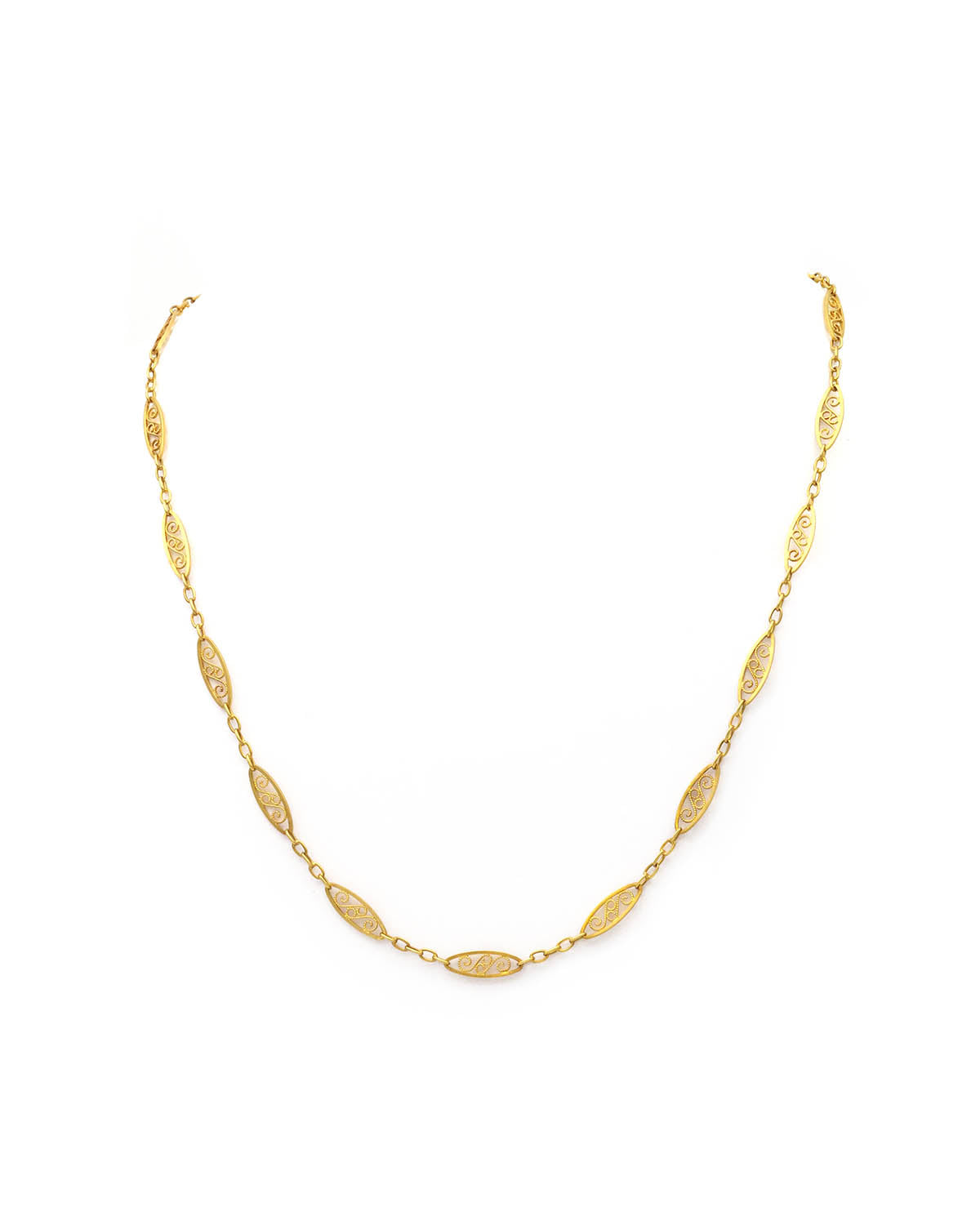 collier maille filigrane en or