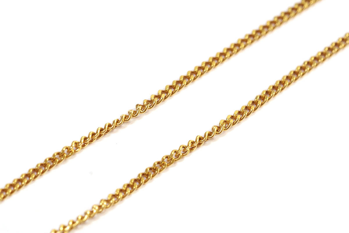 Chaîne Gourmette Or 18 Carats Vintage - Double Maille, 45 Cm, 4,20 Grammes, Occasion