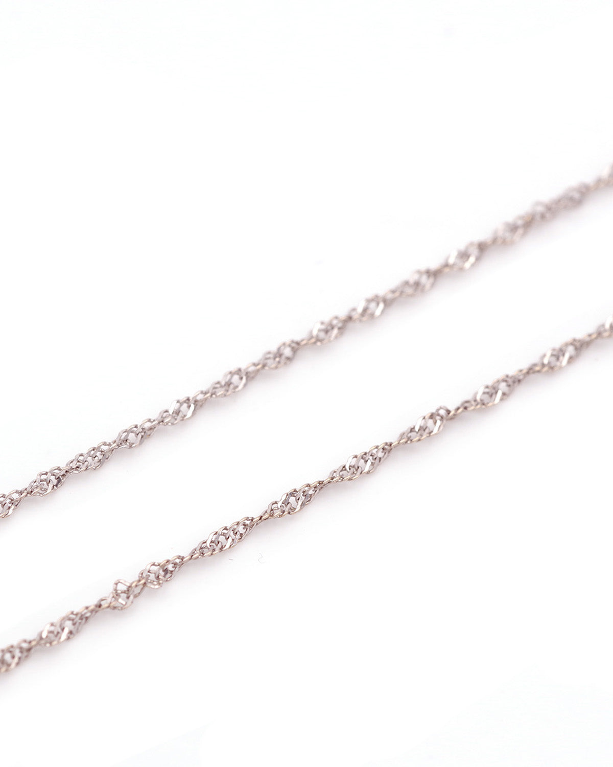 Collier Chaine Torsadée Argentée Signé Wordington – Bijou Vintage Long, Occasion, Référence 4913