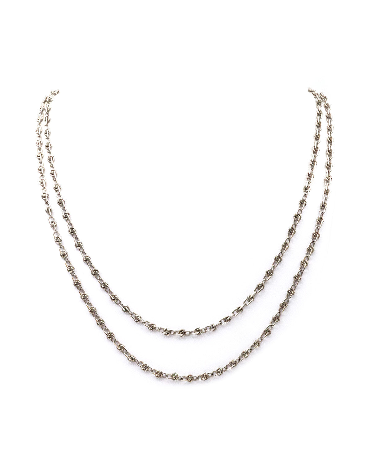Chaine double ancienne en argent